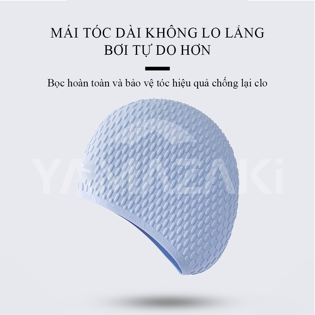 YAMAZAKI Mũ bơi người lớn 4 màu 100% mũ bơi chống nước ngăn ướt tóc trùm được búi tóc dài mũ bơi silicon