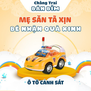 Xe ô tô cảnh sát, xe đồ chơi phát sáng cho bé - Qùa tặng Chàng Trai Bán Bỉm