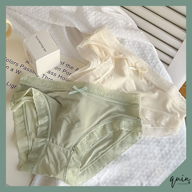 Quần Lót Nữ Lụa Băng - Quần Chip Su Lụa Tàng Hình Cạp Ren Hoa Mềm Mại