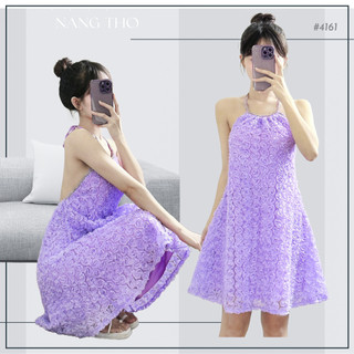 Đầm váy yếm hoa hồng nổi (HÌNH THẬT ĐỘC QUYỀN nangtho.ct) 4161