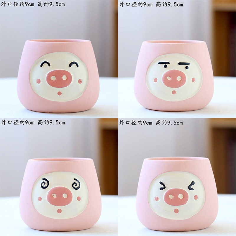 Chậu Gốm Hình Con Lợn Hồng Chọn Mẫu Siêu Cute