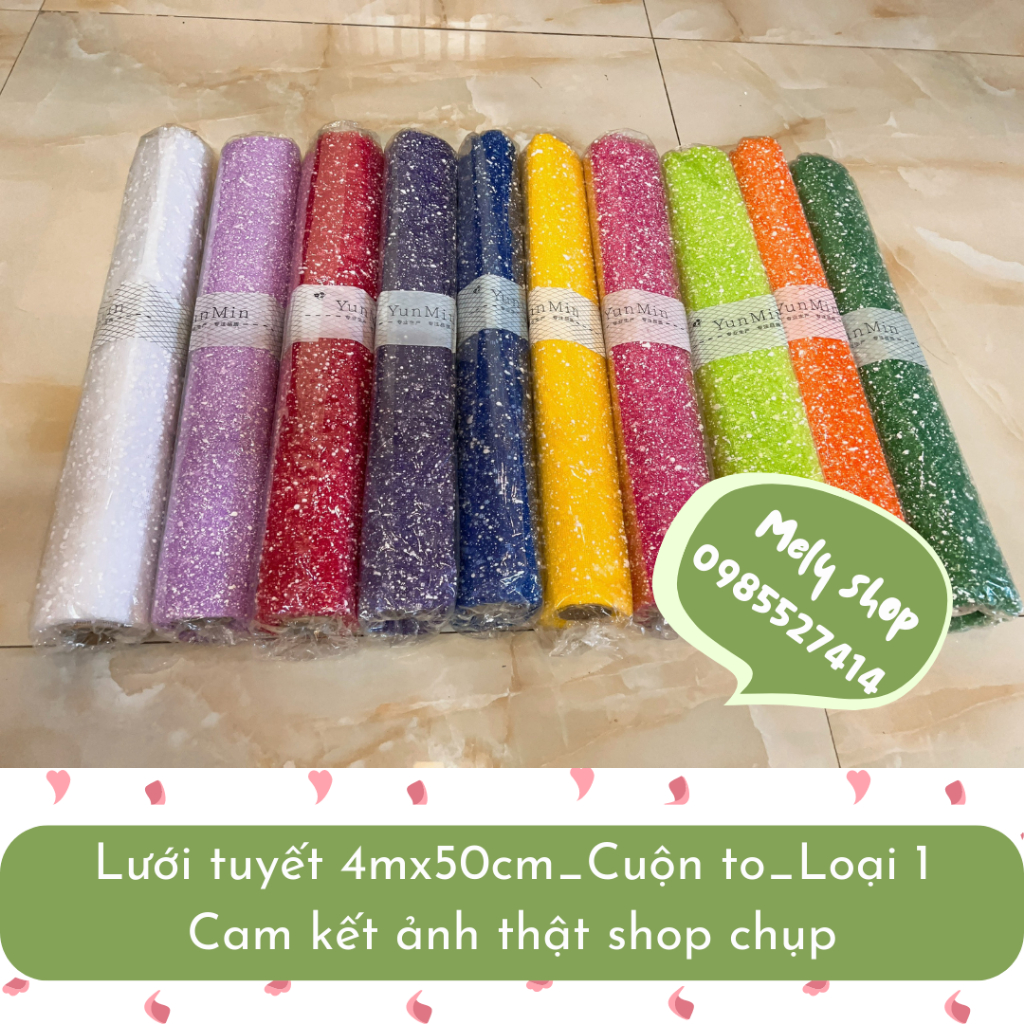 Lưới Tuyết Gói Hoa_Cuộn To_4 métx50cm_Hàng Loại 1_Đẹp Chuẩn Trung_Nhiều Màu