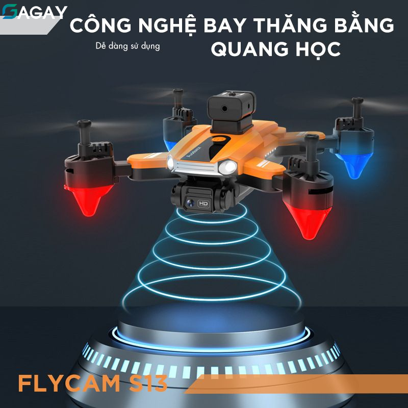 Flycam Mini Drone S13 PRO tránh chướng ngoại vật quang học, máy bay camera kép 8K, thời gian bay lâu GAGAY | BigBuy360 - bigbuy360.vn