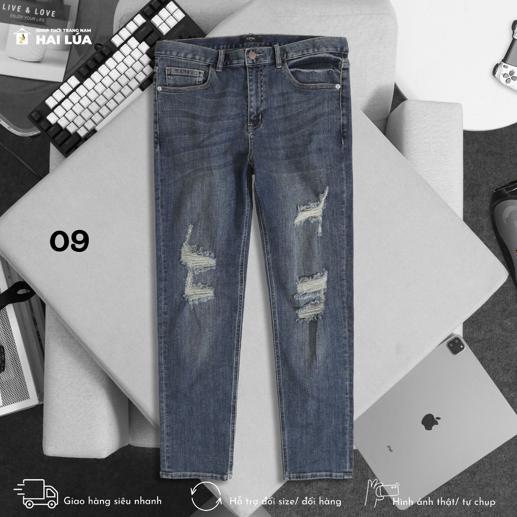 Quần jean dài nam top ten xuất dư Hàn Quốc có size từ 55kkg-85kg