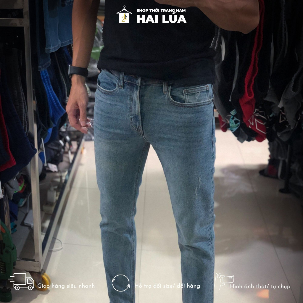 Quần jean dài nam top ten xuất dư Hàn Quốc có size từ 55kkg-85kg