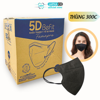 Thùng 300 cái khẩu trang famapro 5d befit 3 lớp 10 cái/túi