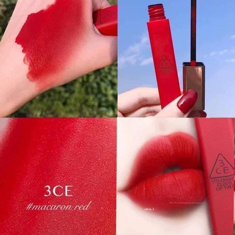 Son kem 3CE Cloud Lip Tint Macaron Red/ Needful/ Immanence