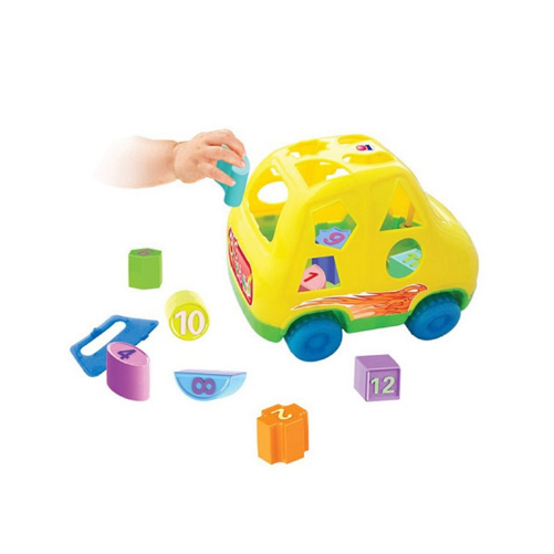 Ô tô kéo thả hình khối Antona vui nhộn màu ngẫu nhiên vàng/đỏ