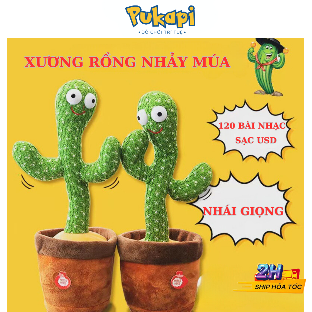 Xương Rồng Nhảy Múa 120 Bài Nhạc Có Đèn Đồ Chơi Hot Tiktok PUKAPI