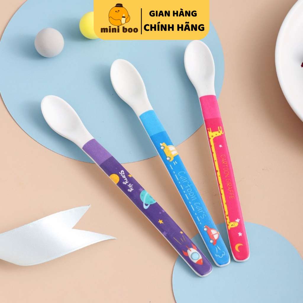 Thìa trúc ăn dặm cho bé, chất liệu sợi tre tự nhiên an toàn môi trường - MINIBOO