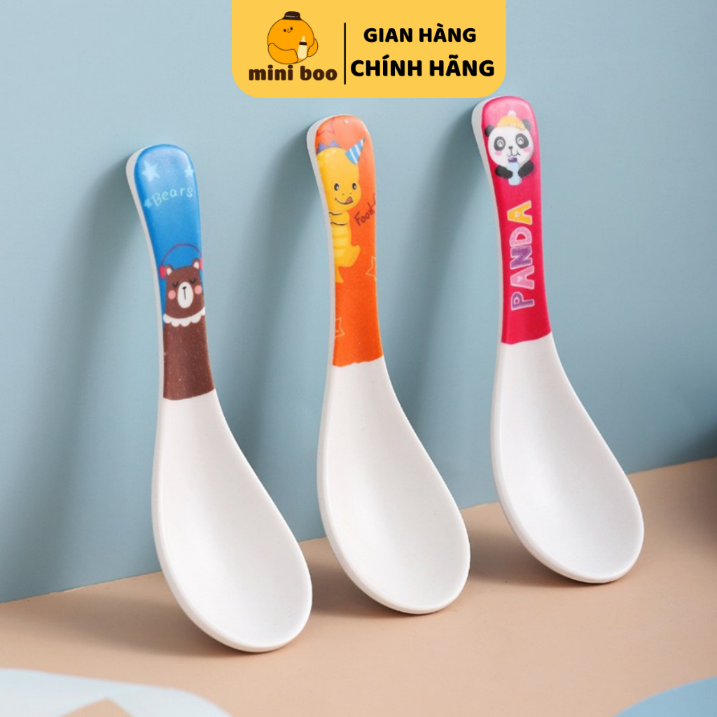 Thìa trúc ăn dặm cho bé, chất liệu sợi tre tự nhiên an toàn môi trường - MINIBOO