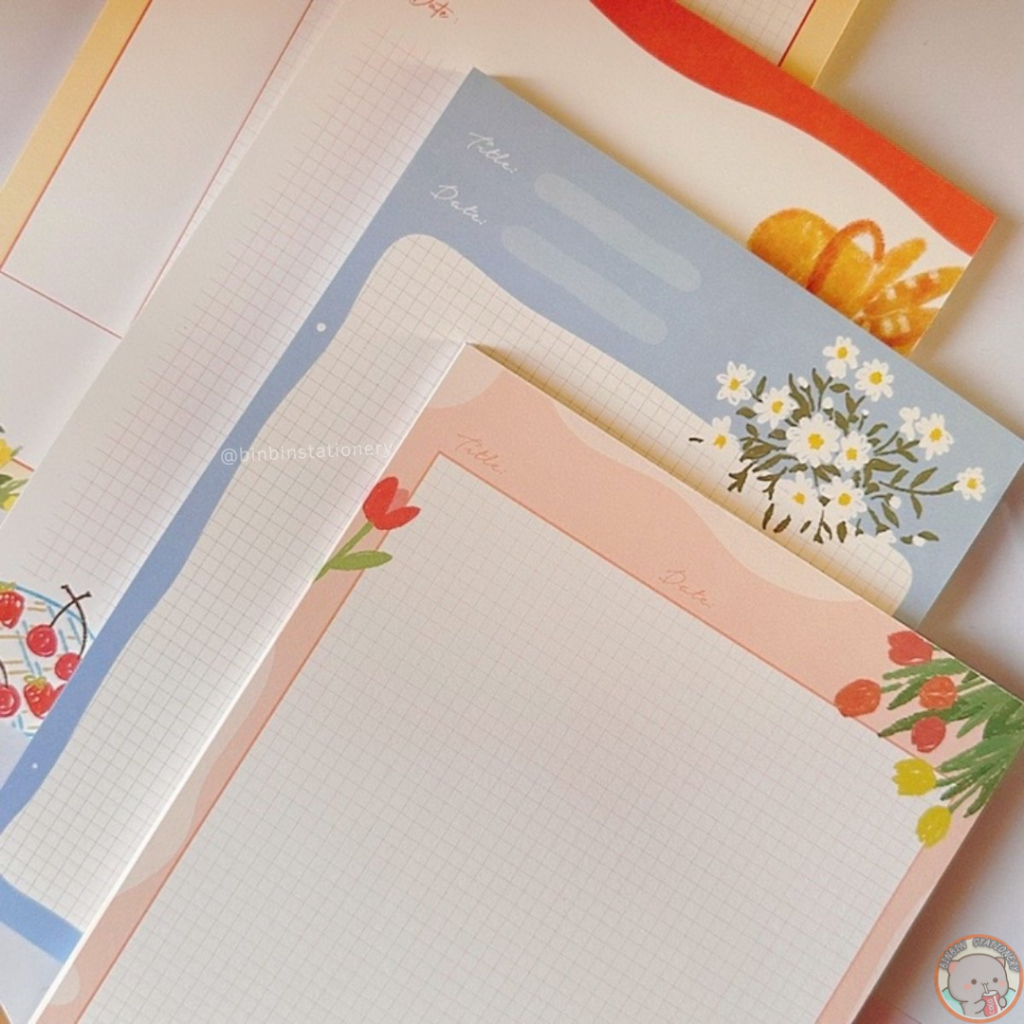 Sấp 50 tờ giấy note B5 Blossom Garden dày dặn GNB503