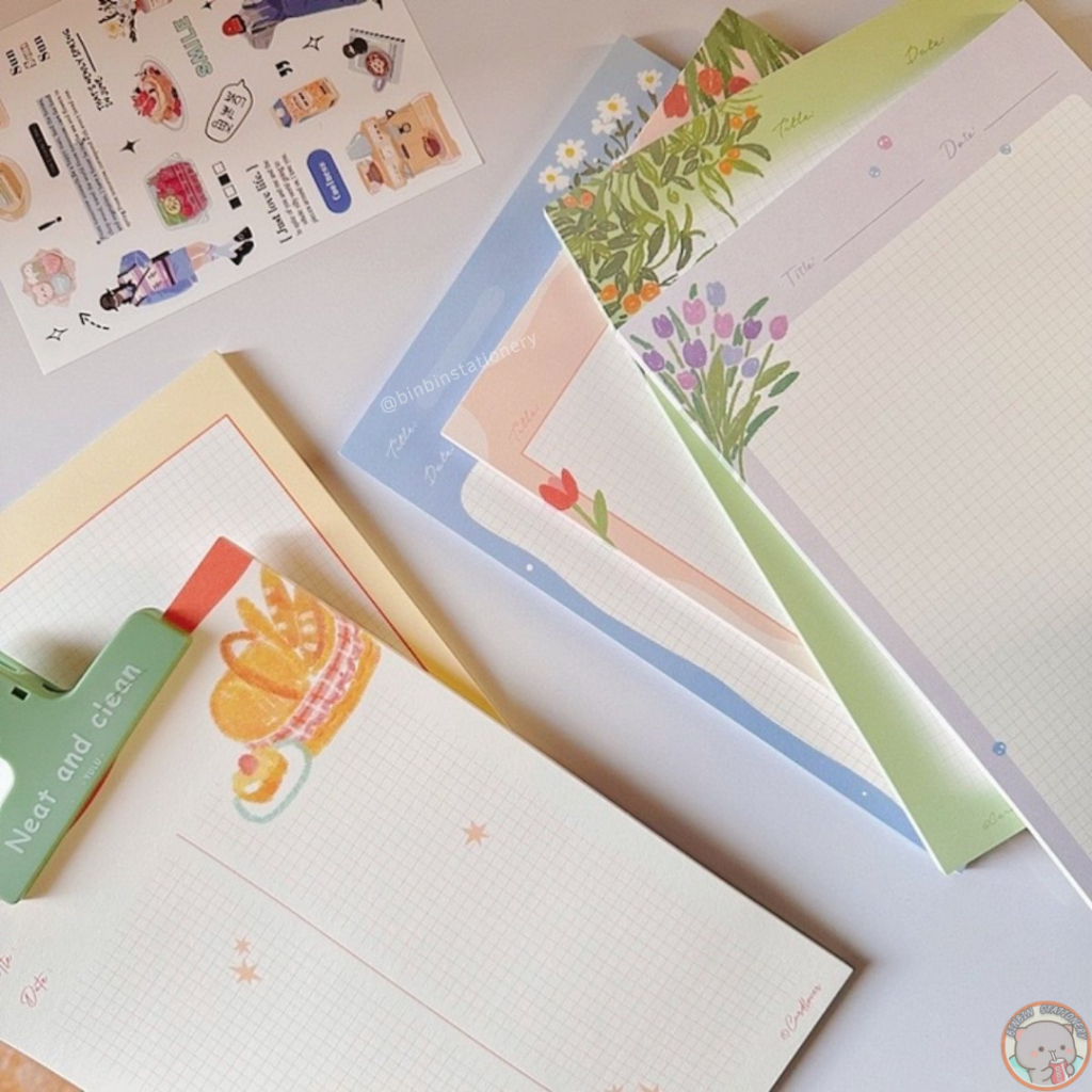 Sấp 50 tờ giấy note B5 Blossom Garden dày dặn GNB503