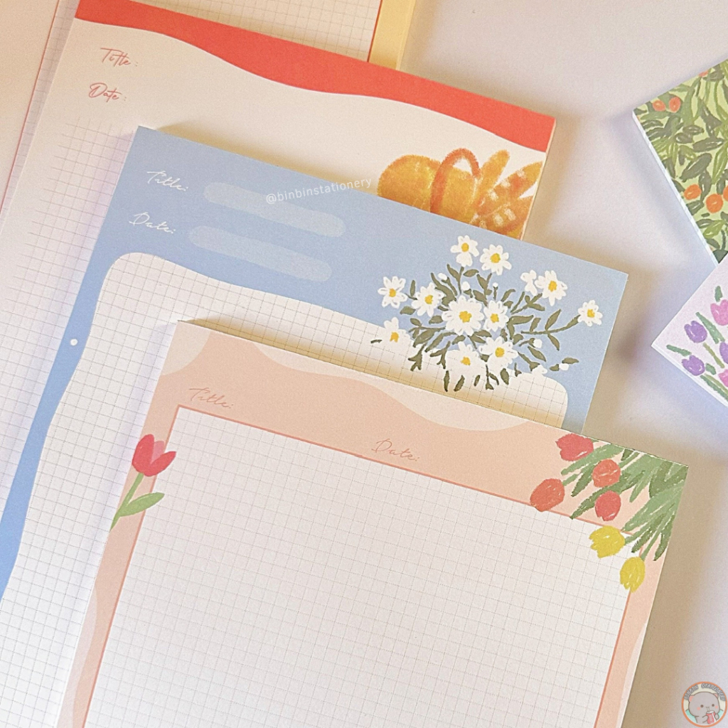 Sấp 50 tờ giấy note B5 Blossom Garden dày dặn GNB503