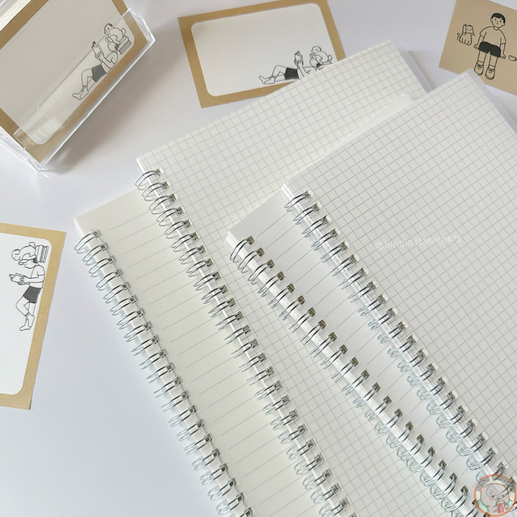 Sổ lò xo bìa trong suốt 160 trang size A5, B5 giấy trắng SLX06