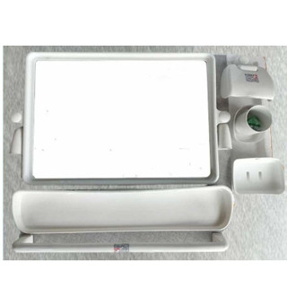 Bộ gương nhà tắm treo tường 6 món phụ kiện nhựa ABS màu trắng
