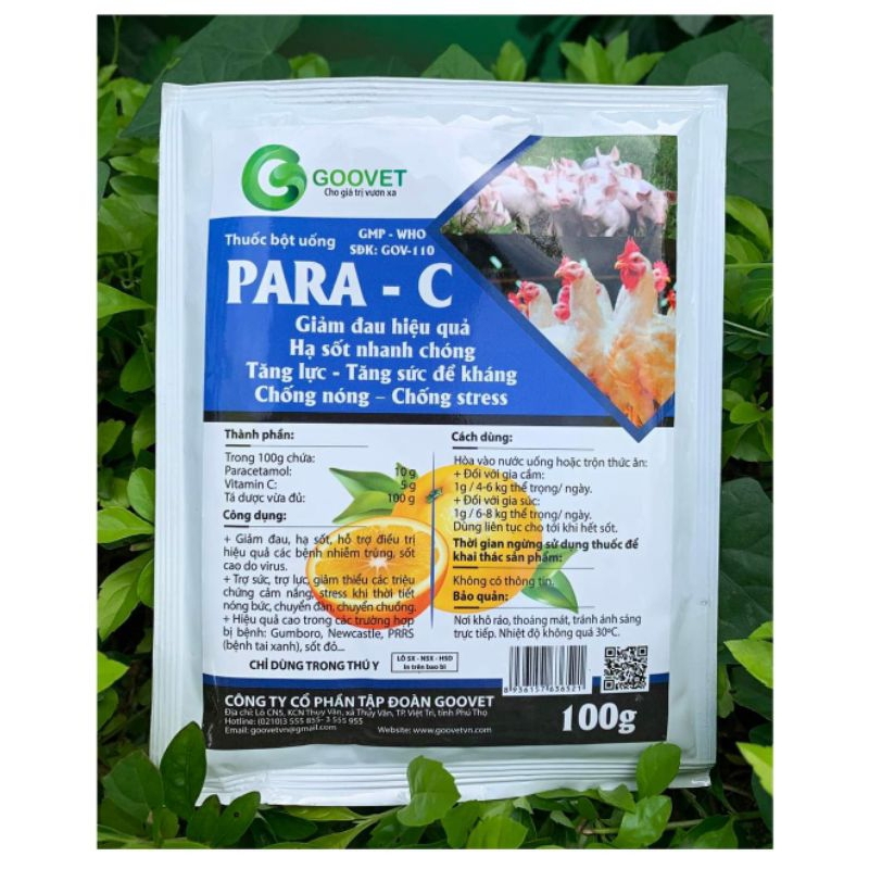 PARA - C (100g) - Giảm đau hiệu quả - Hạ sốt nhanh chóng - Tăng lực - Tăng sức đề kháng - Chống nóng - Chống stress