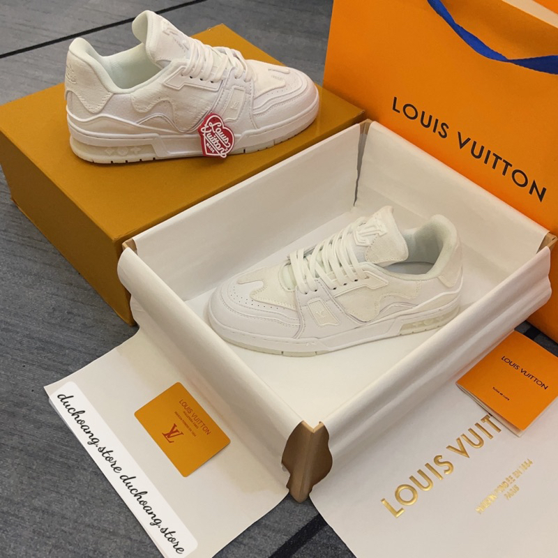 GIÀY L’V TRẮNG DA CANV’AS LAI AU SC