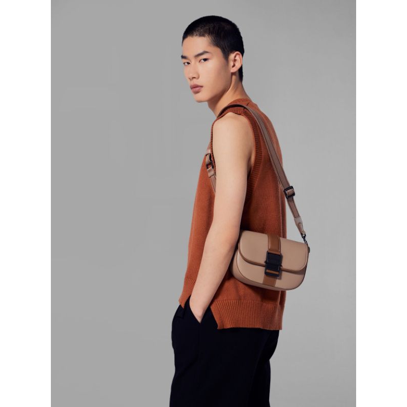 Túi nam Pedr đeo chéo da cao cấp dáng bầu lạ mắt sành điệu