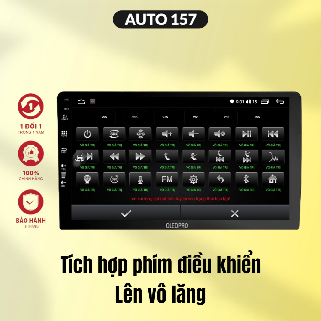 Màn Hình DVD Android Ô Tô OLEDPRO A1s Tích Hợp Camera 360 9 inch Ram 2-32 Chip 8 Nhân . Lắp Xe Ô Tô, Bh 18 Tháng