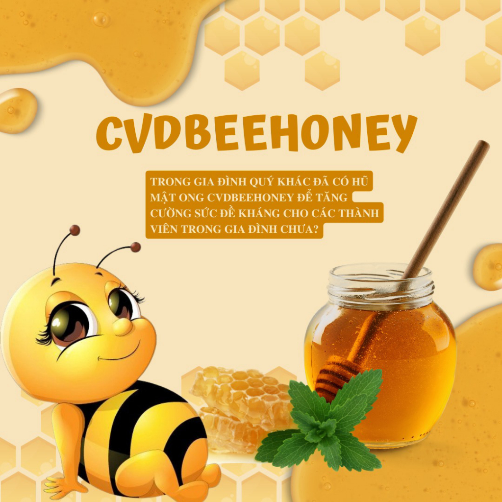 Hộp Mật Ong Hoa Hoa Nhãn Nguyên Chất, Tăng Cường Đề Kháng, Làm Đẹp CvdBeehoney 12x10g