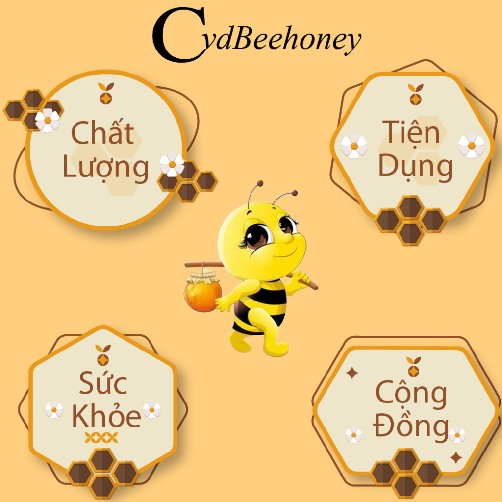 Hộp Mật Ong Hoa Hoa Nhãn Nguyên Chất, Tăng Cường Đề Kháng, Làm Đẹp CvdBeehoney 12x10g