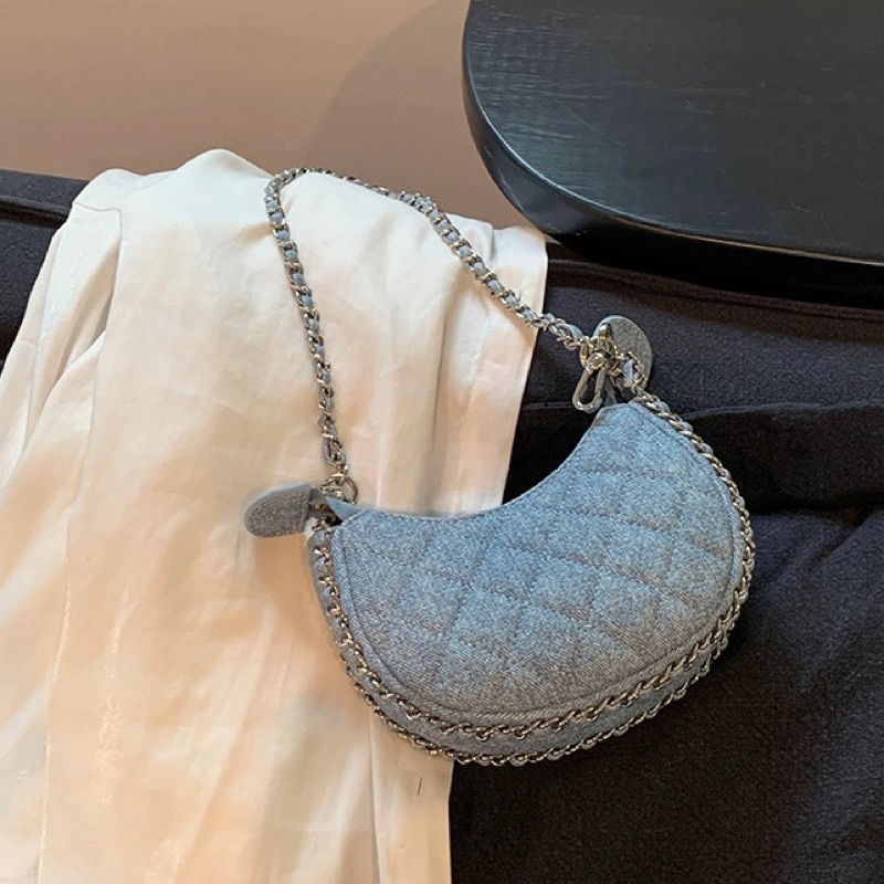 Túi xách nữ dáng cánh cung màu denim - LZ001