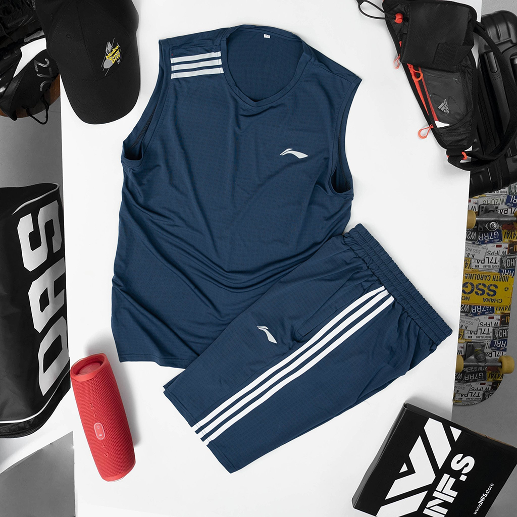 Bộ thể thao nam ba lỗ tanktop cao cấp, chất vải thông hơi cao cấp, mềm mại, thoáng khí, trẻ trung