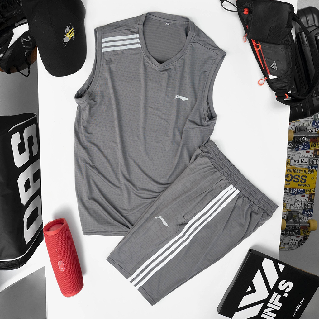 Bộ thể thao nam ba lỗ tanktop cao cấp, chất vải thông hơi cao cấp, mềm mại, thoáng khí, trẻ trung