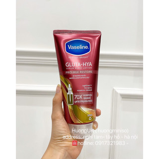 Ữa dưỡng thể siêu trắng 70x collagen vaseline gluta hya 300 ml