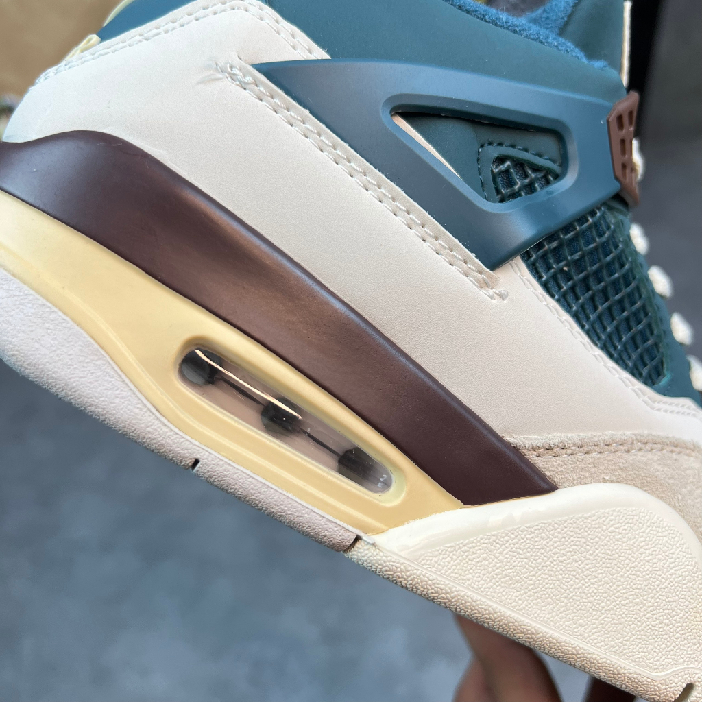 Giày Thể Thao Jd4 Snorlax Custom Jordan 4 Phối Màu Xanh Dương Trắng Sữa