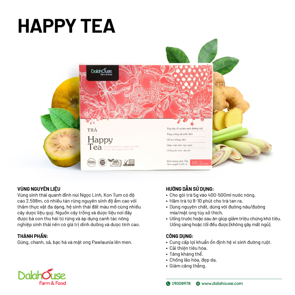 Trà lên men Happy Tea Dalahouse 75g