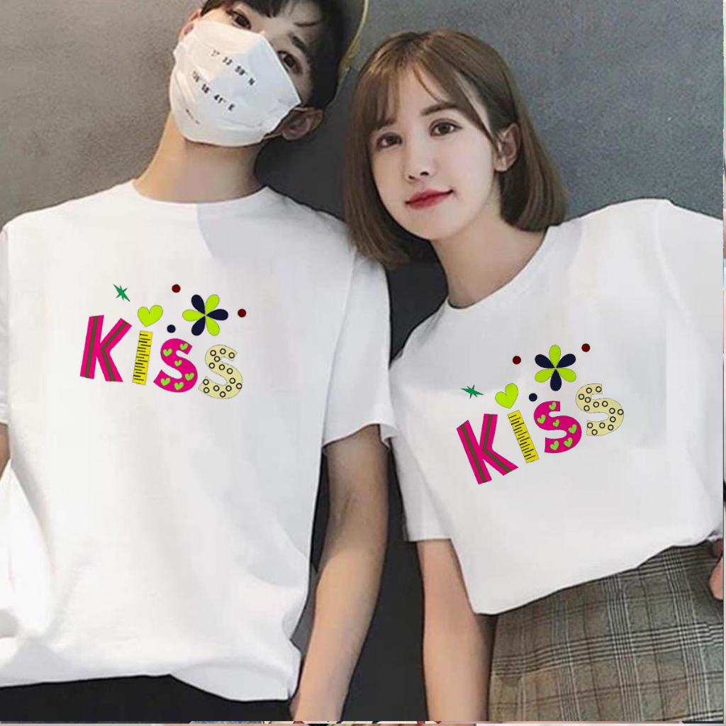 Áo Thun Cặp Đôi Nam Nữ, Đồ Đôi Nam Nữ Dành Cho Tình Nhân In Chữ Kiss - KTQN TSHIRT AND UNIFORM