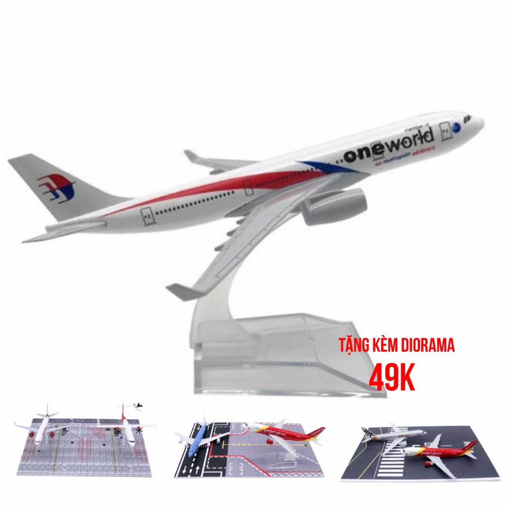 Mô hình máy bay Malaysia Airline One World Airbus A330 16cm MB16117