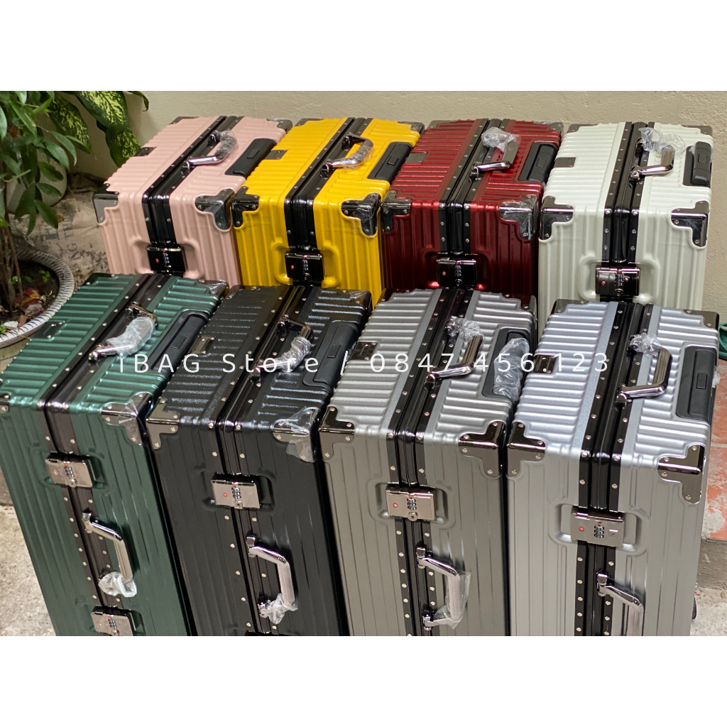 Vali khung nhôm khóa sập nội địa trung, size 20 24 29 inch