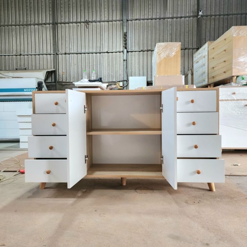 Tủ gỗ đa năng QHOME, KT 140x38x80 cm