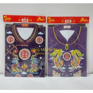 Áo gấm ông bà long phụng đầy đủ phụ kiện nhiều màu - hàng bịch đẹp