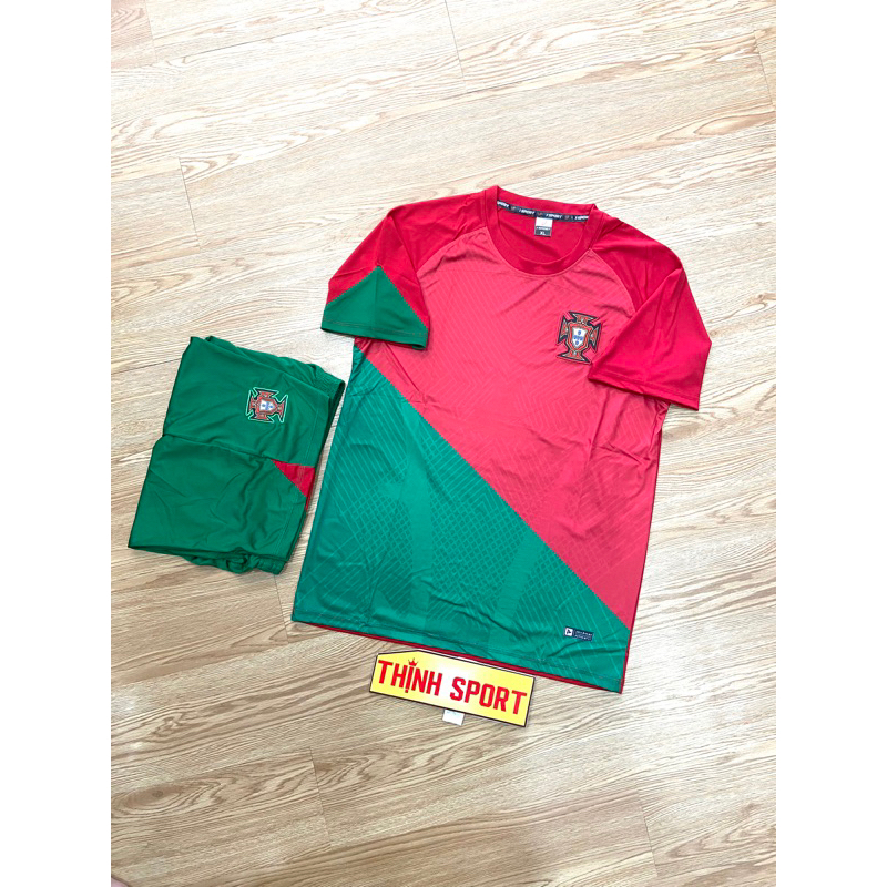 Bộ quần áo đá banh, bóng đá Bồ Đào Nha, in tên số theo yêu cầu