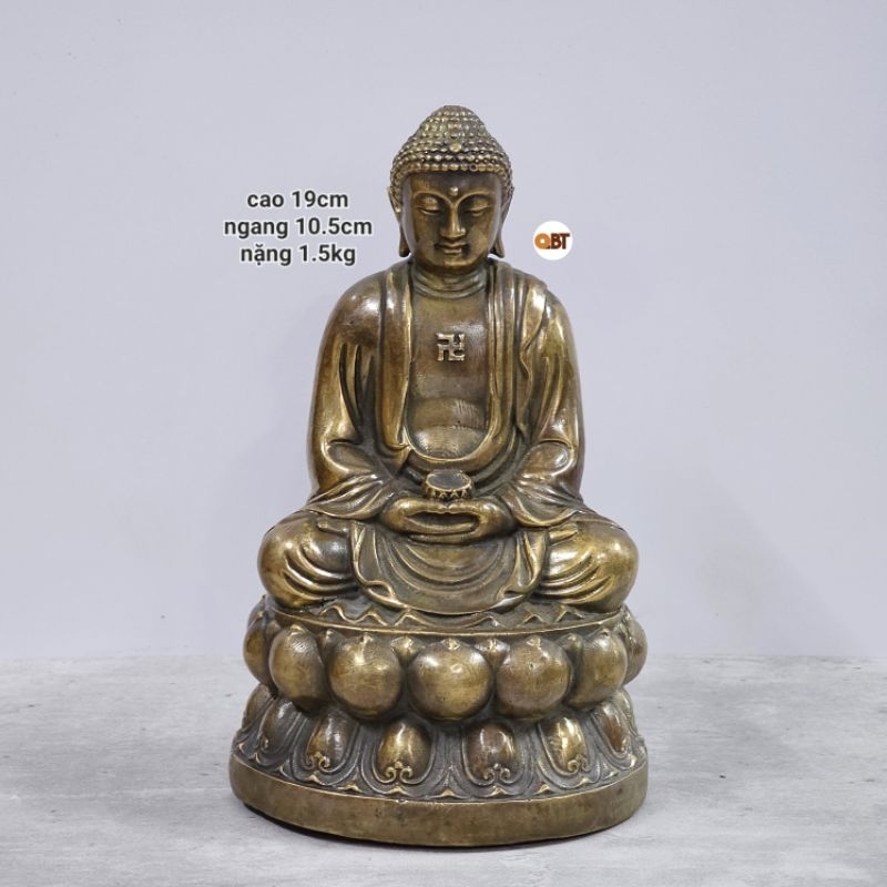 Tượng Phật A Di Đà ngồi bằng đồng phong thủy