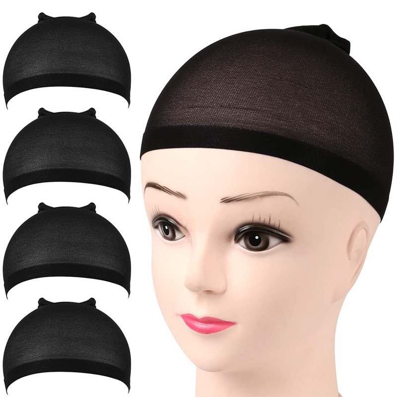 Wig cap lưới chùm tóc giả dạng da có sẵn hai màu Đen/Da