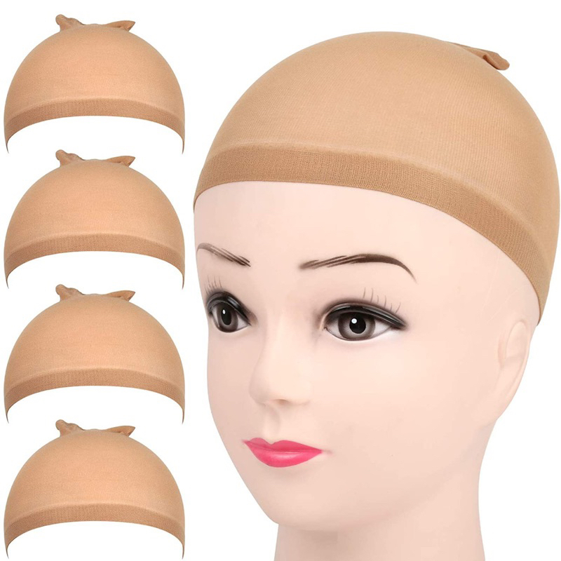 Wig cap lưới chùm tóc giả dạng da có sẵn hai màu Đen/Da