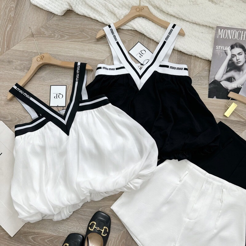 Áo hai dây vải tơ xinh