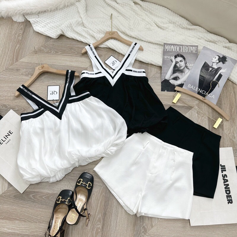 Áo hai dây vải tơ xinh