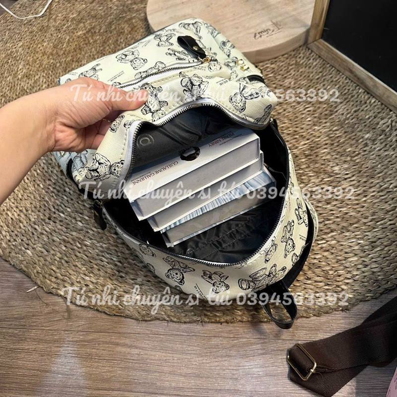 Balo gấu đi học đi chơi đựng vừa sách vở laptop siu cute size 40