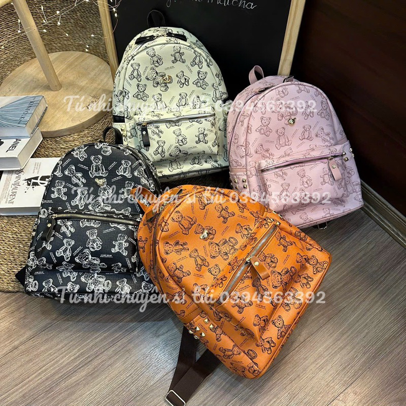 Balo gấu đi học đi chơi đựng vừa sách vở laptop siu cute size 40