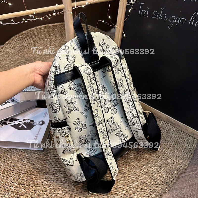 Balo gấu đi học đi chơi đựng vừa sách vở laptop siu cute size 40