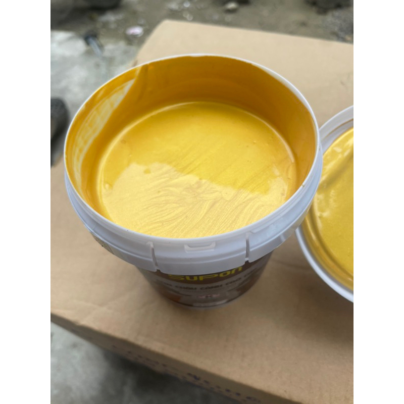 Sơn chậu nhũ vàng ánh kim Supon hệ nước hộp 1.1kg - Tô tượng - Sơn chậu cảnh