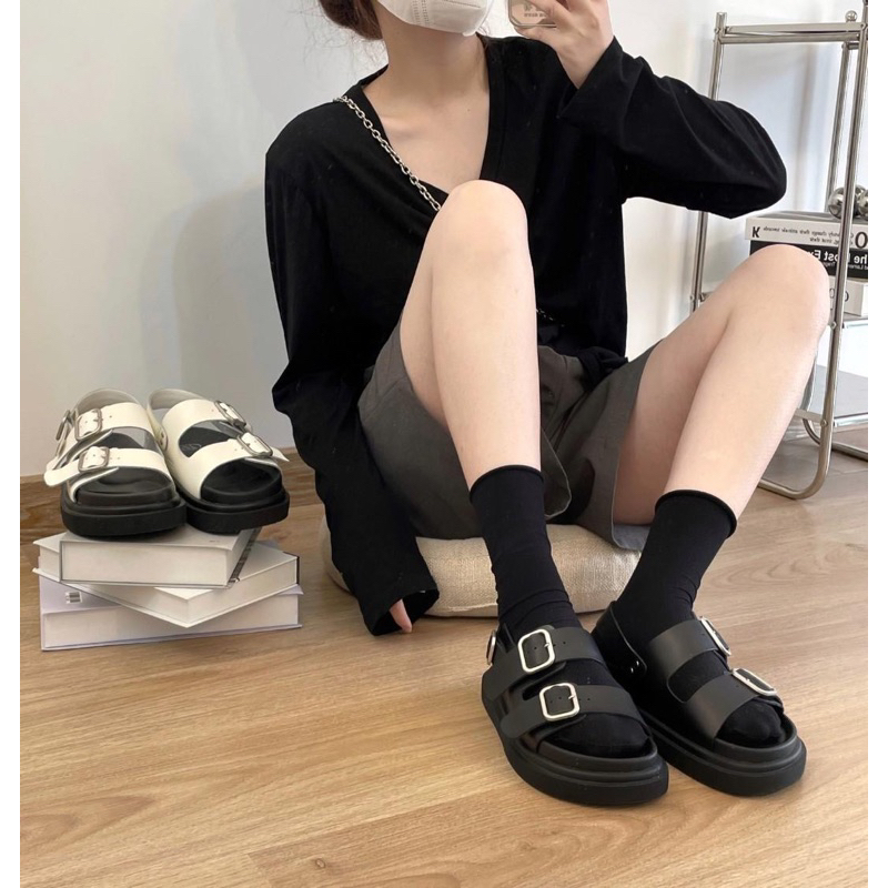 DÉP SANDAL MARSHMALLOW QUAI CÀI MARTIN CÁ TÍNH HÀNG NGÀY ĐẾ BẰNG KIỂU HÀN DÉP HỌC SINH