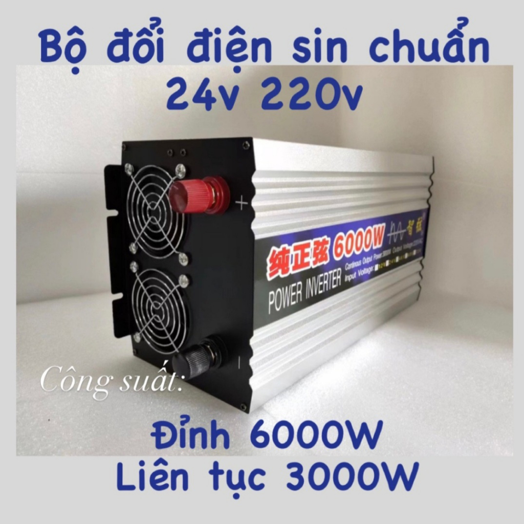 Bộ đổi điện sin chuẩn 6000W 24V sang 220V - ZX 24V 6000W