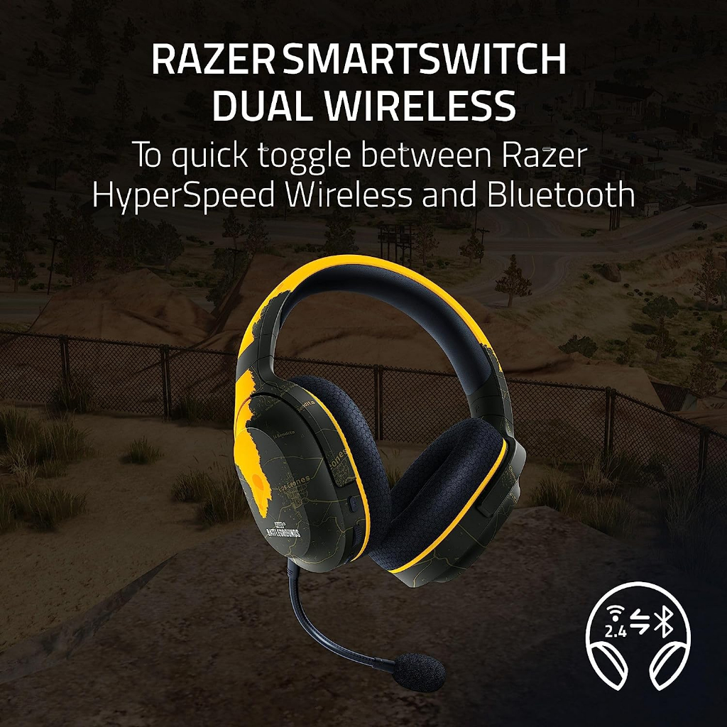 Tai nghe không dây chùm đầu Razer Barracuda X -PUBG: Battlegrounds Edition_Mới, hàng chính hãng